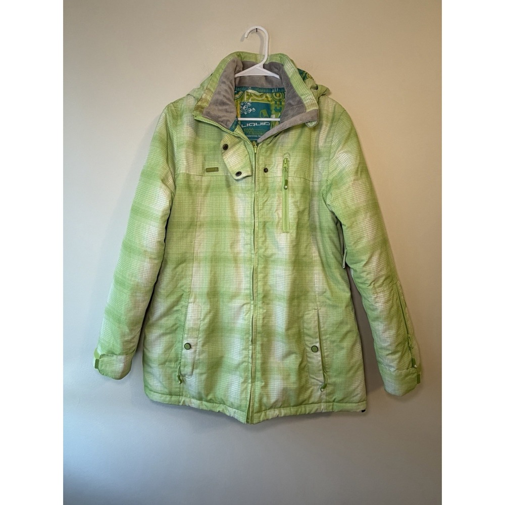 Liquid Venture Womens Snowboard Ski Jacket 5000mm Neon Sz XL Hooded W21086